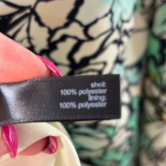 The Limited Womens Floral Print Tunic Dress S Green/Yellow Polyester 3/4 Sleeve - Picture 7 of 9